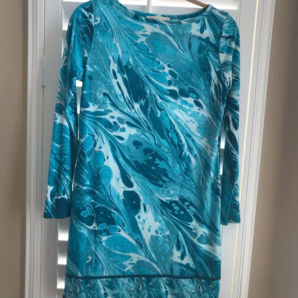 Micheal Kors swirl colors, long sleeve dress.